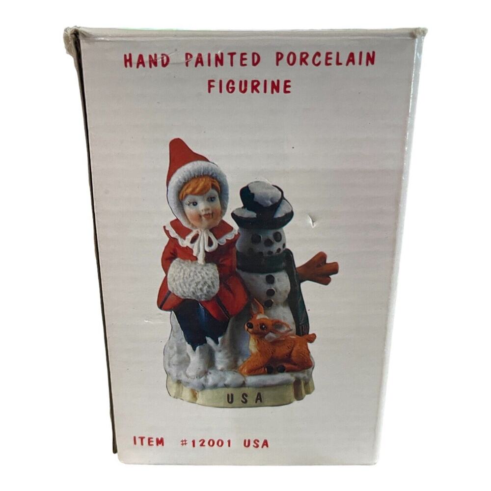 Vintage USA Children of the World 1992 RSVP Christmas Figurine Porcelain Snowman
